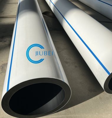 Nguồn cung cấp nước Dredging HDPE ống trắng-đen đồng ép với khả năng chống va chạm tuyệt vời / kết nối phẳng thép