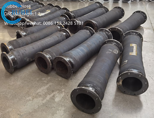 50 ft Heavy Duty Dredging Rubber Discharge Hose với kết nối sườn