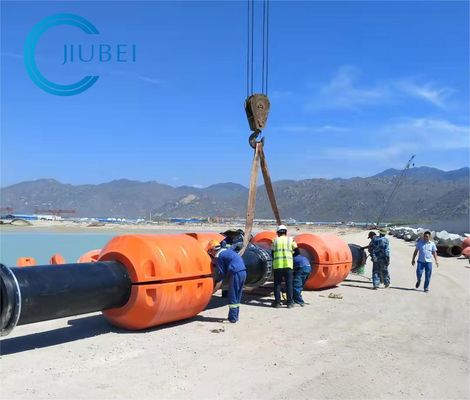 Phao ống nhựa hình trụ màu cam / vàng DN1100 cho đường ống nạo vét