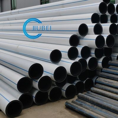 Nguồn cung cấp nước Dredging HDPE ống trắng-đen đồng ép với khả năng chống va chạm tuyệt vời / kết nối phẳng thép